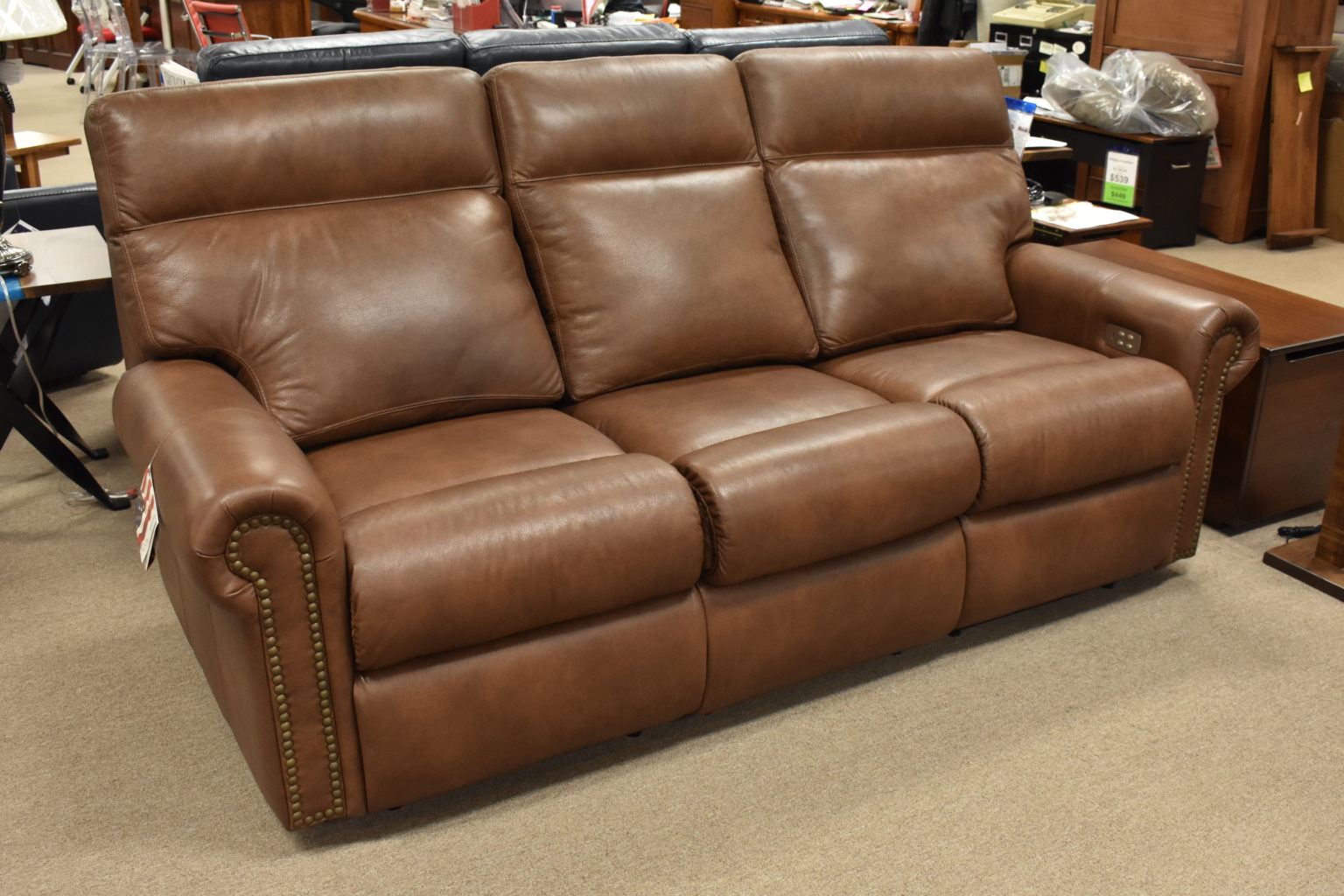 omnia furniture princeton leather sofa