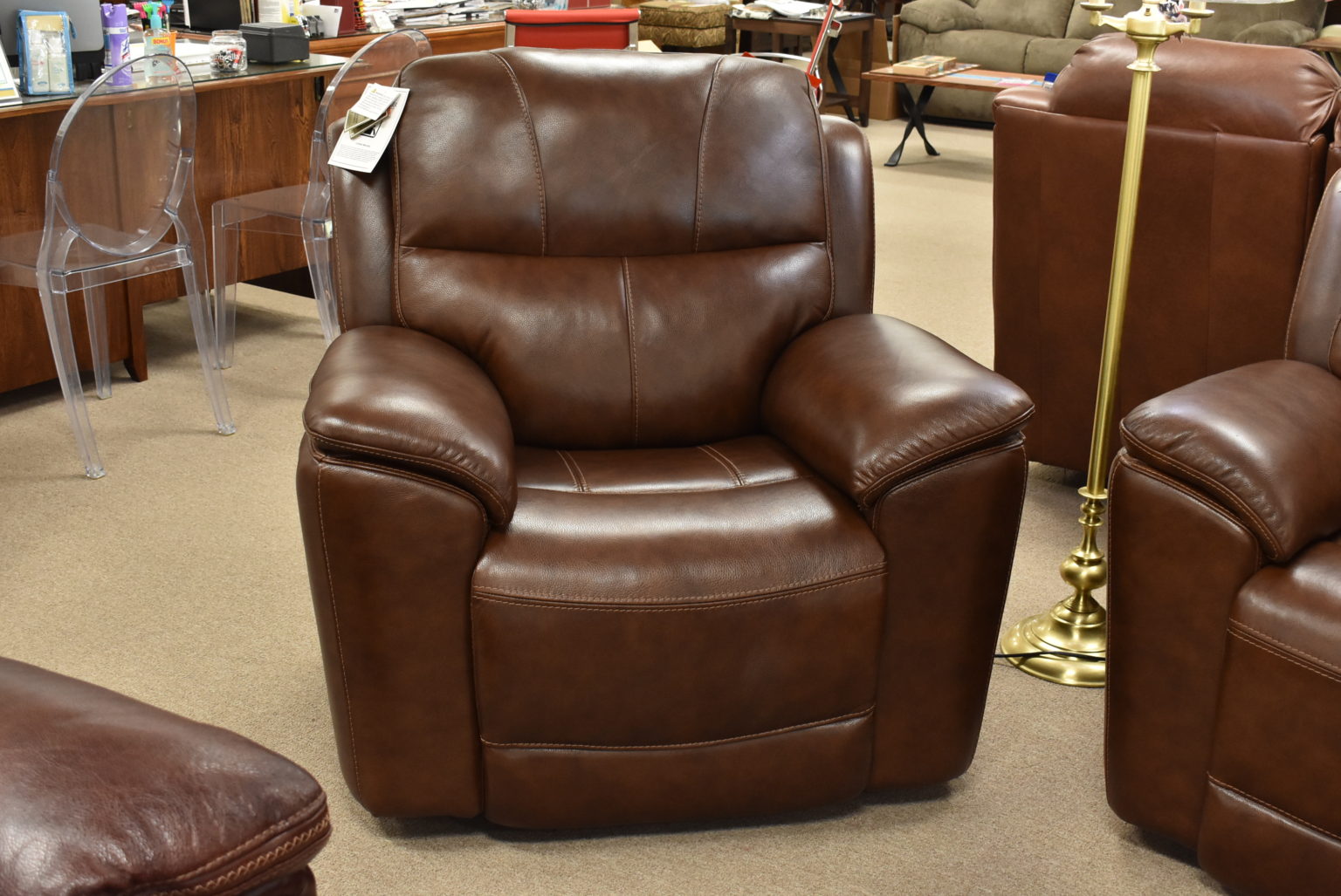 dimensions of jcpenney kaden leather reclining sofa