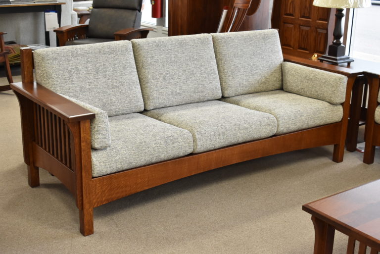 Solid wood and fabric Amish-crafted sofa