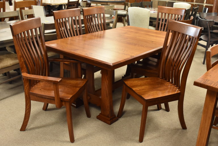 Rustic Quartersawn Oak solid wood dining set