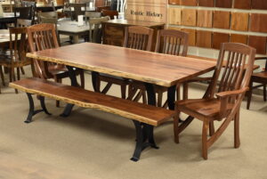 Solid wood Walnut live edge dining set